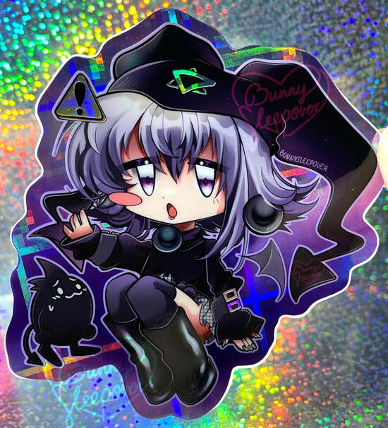 Digital witch holographic sticker